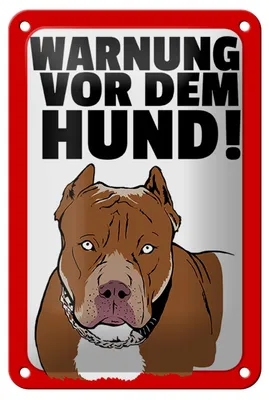 Produktbild von Blechschild Hinweis 12x18cm Warnung vor dem Hund