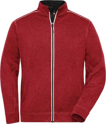 Produktbild von Pflegeleichte Strickfleece-Jacke red-melange/black, Gr. XXL