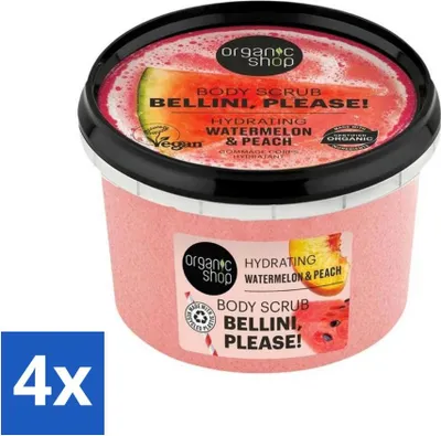 Image de Organic Shop - Exfoliant corporel Pastèque & Pêche - Hydratation et fraîcheur - 250 ml - Pack avantage - 4 pièces