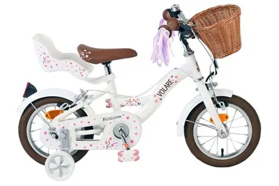 Immagine prodotto di Bicicletta per bambini Volare Blossom - Bambina - 12 pollici - Bianco - Due freni a mano