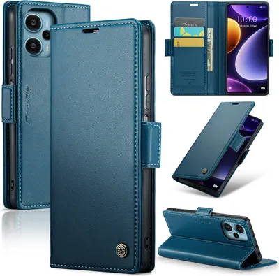 Produktbild von Xiaomi Poco F5 Hülle, Leder Brieftasche Kartenfach Schutzhülle mit Standfunktion für Xiaomi Poco F5 / Redmi Note12 Turbo 5G Blau