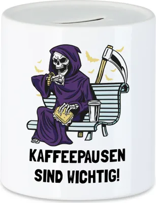 Produktbild von Kaffeepausen Sind Wichtig Spardose Kaffeeliebhaber Coffeelover Halloween Pause Humor Sense Sarkasmus Humor
