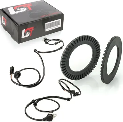 Produktbild von 2x ABS-Sensor und ABS-Ring Set Hinterachse 45 Zähne für AUDI A4 B6 bis 06/2004