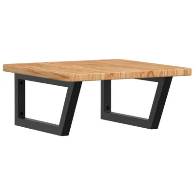 Produktbild von vidaXL Waschtischplatte mit Halterung Stahl und Massivholz Eiche