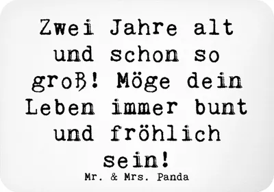 Produktbild von Mr. & Mrs. Panda magnet Spruch 2. Geburtstag - Weiß - Geschenk, Geburtstagsgeschenk, Happy Birthday, zettelhalter, Meilenstein feiern, Kühlschrankmagnet, haftmagnet