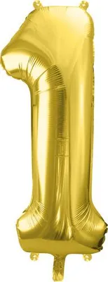 Produktbild von Folienballon Zahl „1“, 72cm, hellgold