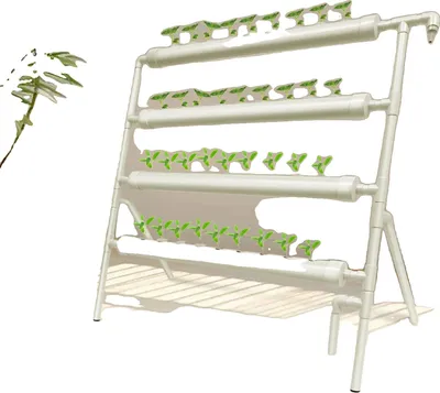 Image de Kit de culture hydroponique, conception à 4 niveaux, 36 trous de plantation, pompe à eau efficace