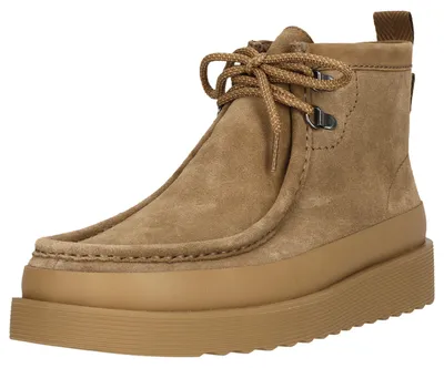 Produktbild von CLARKS Schnürstiefelette Wallabee FTR2 High aus weichem Veloursleder 5232 Dark Sand Suede 44,5