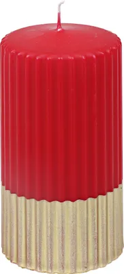 Produktbild von Weihnachtskerzen Rillenstumpen "Klassik" Rubin Rot 110/57 mm