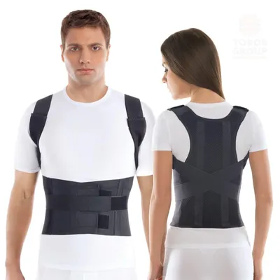 Immagine prodotto di Correttore di postura - Cintura di supporto per la schiena - XL - Nero - Vita 101-110 cm