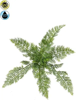 Produktbild von artplants.de Kunst Pflanze Asparagus Plumosus BLIZAL, Steckstab, crossdoor, grün, 45cm - Künstliche Spargelpflanze