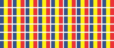 Produktbild von Mini Aufkleber Set - Pack glatt - 20x12mm - selbstklebender Sticker - Rumänien - Flagge / Banner / Standarte fürs Auto, Büro, zu Hause und die Schule - 54 Stück