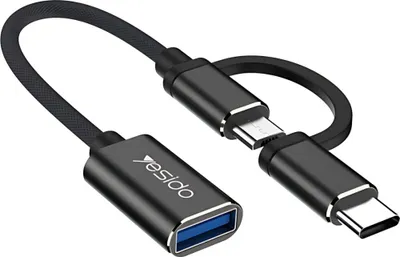 Produktbild von Yesido 2-in-1 USB-A auf USB-C/Micro-USB-OTG-Adapter, 10 cm