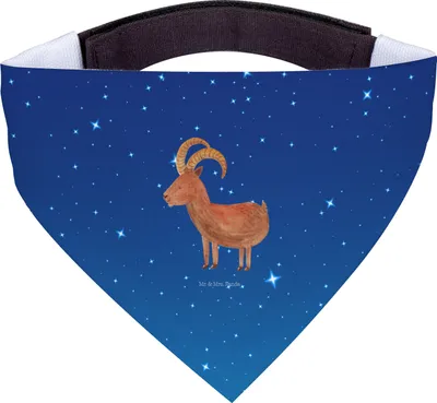 Produktbild von Mr. & Mrs. Panda Halstuch Hund Sternzeichen Steinbock - Sternenhimmel Blau - Geschenk, Geburtstag Dezember, Ziege, Hunde, Bock, Für, Hundehalstuch, Tuch, Steinböcke