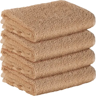 Produktbild von StickandShine 4er SET Premium Frottee Gästehandtuch 30x50 cm in hellbraun  in 500g/m² aus 100% Baumwolle