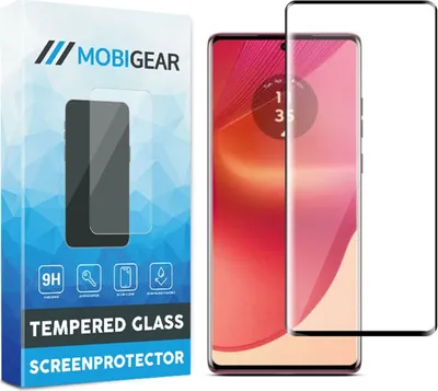 Produktbild von Mobigear Premium  Motorola Edge 50 Fusion Panzerglas Gehärtetes Glas Displayschutz - Hüllenfreundlich - Schwarz