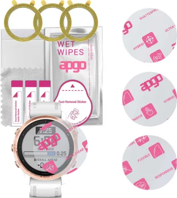 Produktbild von apgo 3 Stück Schutzglas, klar, kompatibel mit Garmin Fenix 6S Pro Smartwatch, Hybrid 8H, Ersatz für Hartglas, Displayschutzglas, Bildschirmschutz, Displayschutz, kratzfest