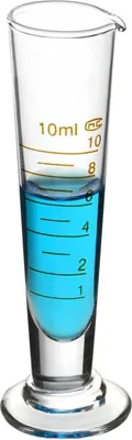 Productafbeelding van Maatbeker, 10 ml, borosilicaatglas, met schaalverdeling, geschikt voor laboratoriumgebruik en chemie