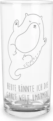 Produktbild von Mr. & Mrs. Panda Tumbler Otter Umarmen 200 ml - Transparent - Geschenk, Trinkglas, Glas, glücklich, Hallo, Seeotter See, Optimistisch, Cocktailglas, gut Gelaunt