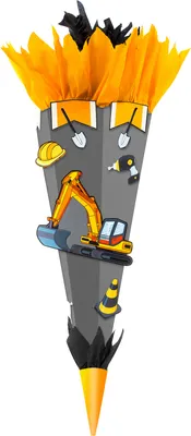Obrázek produktu pro Goldbuch školní sada na výrobu kuželek 3D motiv bagru z vlnité lepenky 68 cm pro začínající školáky