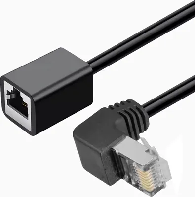 Produktbild von L52 LAN Verlängerungskabel 50 cm – Ethernet Netzwerkkabel Verlängerung RJ45, 90° gewinkelt oben