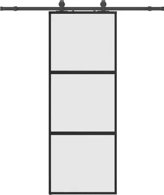 Obrázek produktu pro vidaXL Posuvné dveře s kováním černé 76x205 cm tvrzené sklo