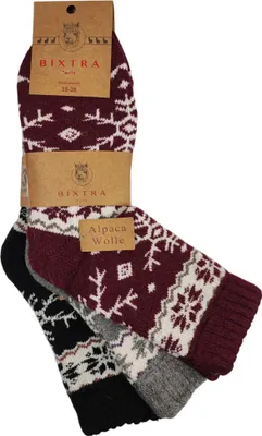 Produktbild von 3 Paar Damen Alpaka Socken Wollsocken Wintersocken, Mix3/35-38