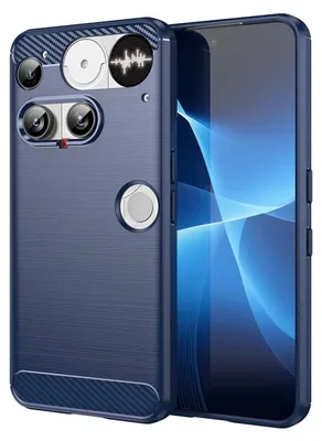 Immagine prodotto di Custodia protettiva in TPU con texture in fibra di carbonio spazzolata per Nothing Phone 3, blu