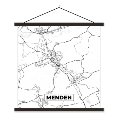 Produktbild von MuchoWow® Textilposter Menden - Stadtplan - Karte 60x60 cm mit schwarzem Rahmen - Posteraufhänger