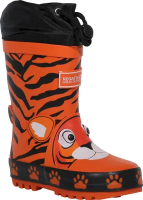 Produktbild von Regatta - Dětské gumové holínky "Mudplay", tygrovaný vzor RG7765 (33 EU) (jasně oranžová)