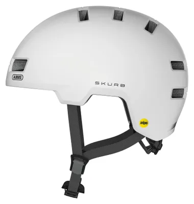 Produktbild von ABUS Stadthelm Skurb MIPS - Fahrradhelm mit zusätzlichem Aufprallschutz - zum Skaten, BMX-Fahren oder Longboarden - Weiß, Größe M