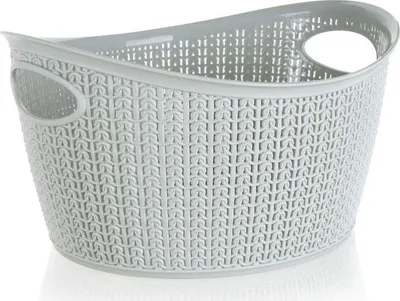 Produktbild von BRILLANZ Korb Rattan Oval 9 l, 35 x 29 x 18,5cm, grau