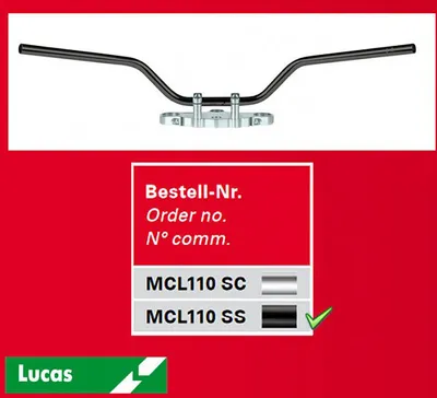 Produktbild von TRW Lucas Stahllenker 22mm Classic high, schwarz, schwarz
