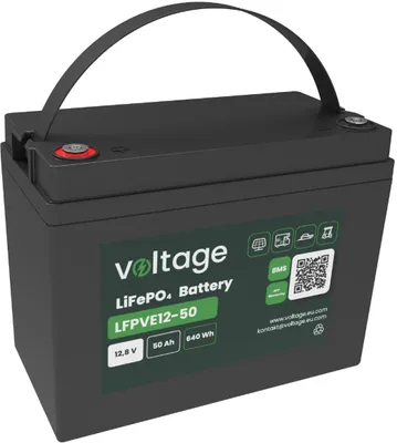 Immagine prodotto di Batteria LiFePO4 da 12,8 V e 50 Ah (modello LFPVE12-50) con Bluetooth, circa 5000 cicli di carica/scarica