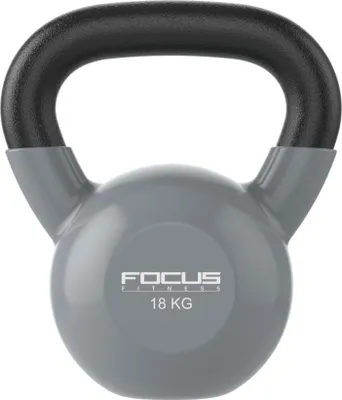 Produktbild von Kettlebell - Focus Fitness Vinyl - 18 kg - Grau