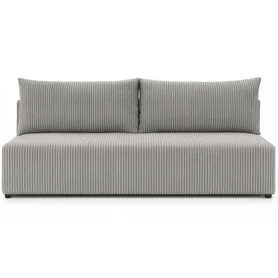 Productafbeelding van Sofello Sofa LUNO met slaapfunctie, lichtgrijs – Moderne corduroybank voor uw woonkamer, slaapoppervlak: 204x144 cm