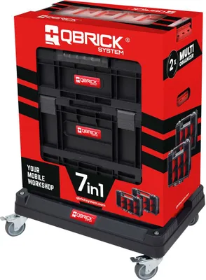 Image de Qbrick XXL Chariot d'atelier Caisse à roulettes Coffre à outils Atelier mobile Chariot à outils PROMO-SET