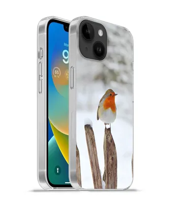 Produktbild von MuchoWow® Handyhülle Schutzhülle Hülle für Apple iPhone 14 - Softcase Vogel - Zaun - Schnee Silikon Softcase Handy Hülle - Mobiltelefonhülle