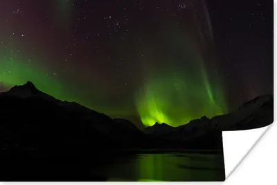 Produktbild von MuchoWow® Poster Aurora - Sternenhimmel - Berge 30x20 cm - Plakate - Print