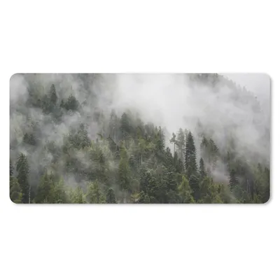Produktbild von MuchoWow® Schreibtischunterlage Wald - Nebel - Berg 80x40 cm - XXL Mauspad - Gaming Mauspad