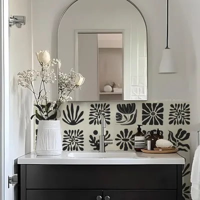 Productafbeelding van Inovra- Wandtegel Zelfklevend 25 Stuks - Wandtegels Keuken - Wandtegels Badkamer - Wandtegelstickers - Waterdicht - Elegante Patroon - Muursticker