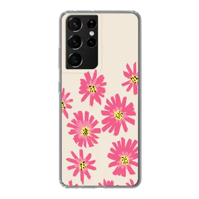 Produktbild von MuchoWow® Handyhülle Schutzhülle Hülle für Samsung Galaxy S21 Ultra Blumen - Muster - Minimalismus Silikon Softcase Handy Hülle - Mobiltelefon