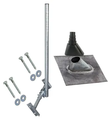 Produktbild von PremiumX BASIC X120-48F SAT Teleskop-Dachsparrenhalter 120cm Mast 48mm Dach Montage-Set Blei