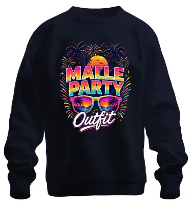 Obrázok produktu pre Párty outfit na dovolenku na Mallorce, alkohol, hra, retro mikina, modrá, veľkosť S