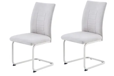 Produktbild von Hela Tische, 2er SET Esszimmerstuhl Augusta, Webstoff Chenille Beige, XL Sitzbreite, NOSAG Feder Polsterung, Gestell in STOFFFARBE, 140kg belastbar