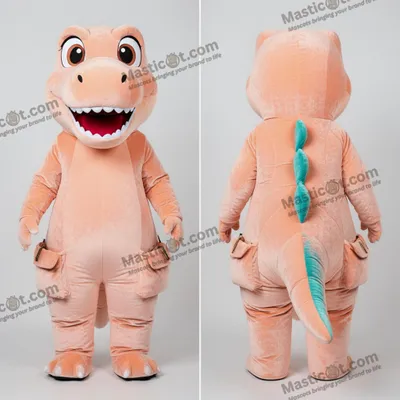 Productafbeelding van Perzikfluweel T-Rex mascotte MASTICOT