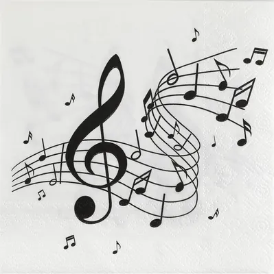 Produktbild von 20 Zelltuch-Servietten Musik Noten Notenschlüssel