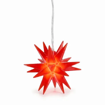 Produktbild von Stern 3D Weihnachtsbeleuchtung Beleuchtung Rot LED Batterie Timer 8 cm