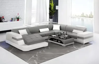 Produktbild von Designer Sofa Ecksofa Ledersofa Sofas UForm Polster Couch Wohnlandschaft Leder