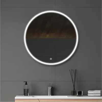 Image de Miroir LED rond avec cadre rétroéclairé ORAYA